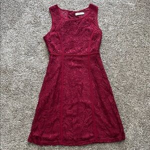 Elegant Burgundy Lace Dress